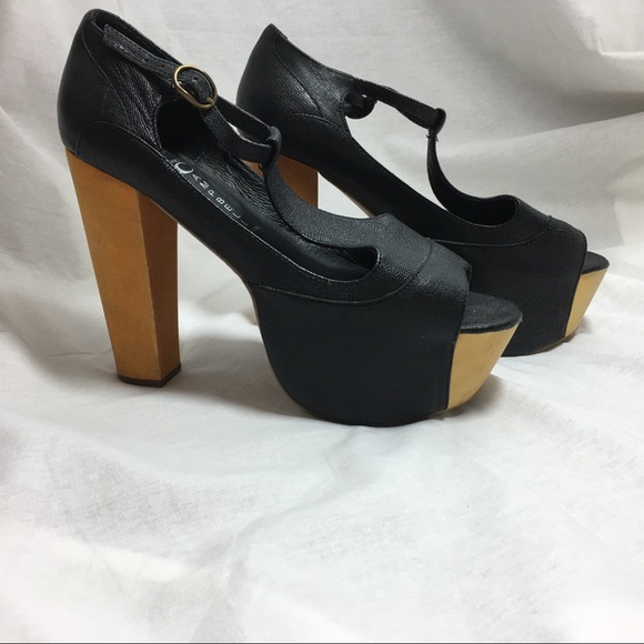 Jeffrey Campbell Foxy Wood Platforms - Picture 1 of 3